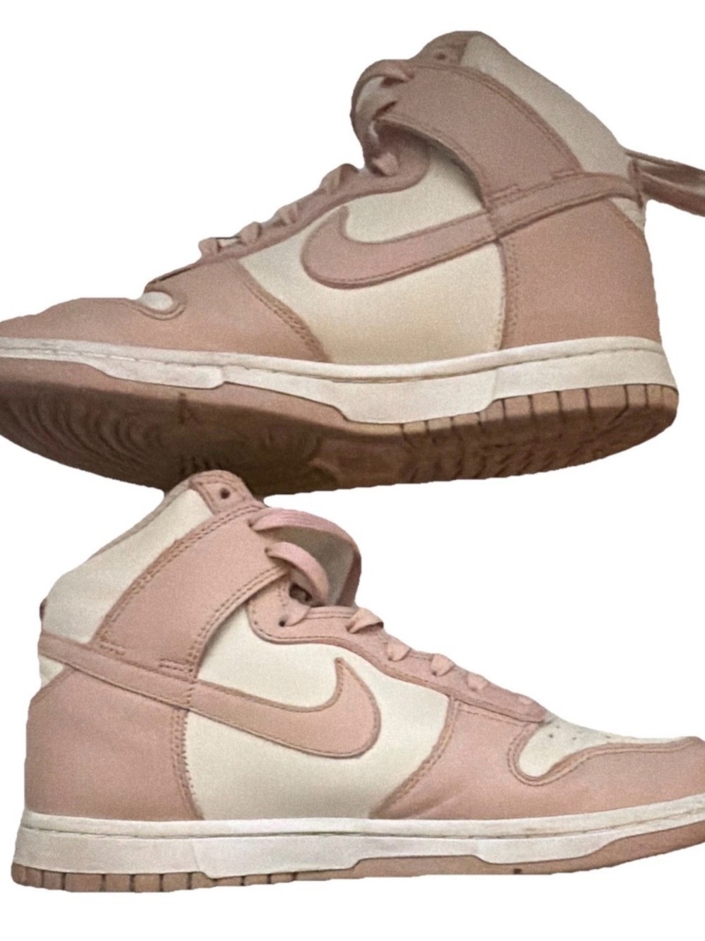Nike High-Top Sneakers in Light Pink and Cream